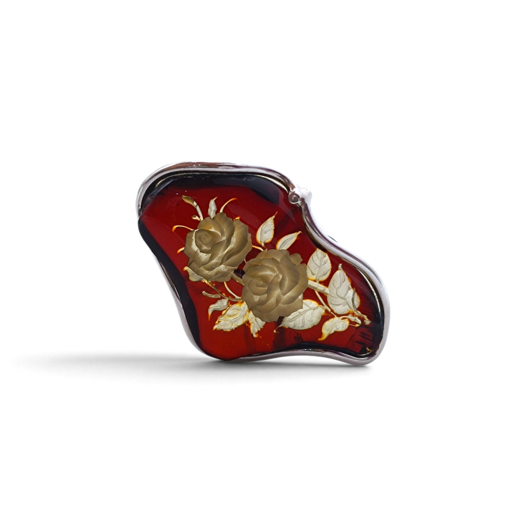 Anelli Rose di Ambra montati in Argento