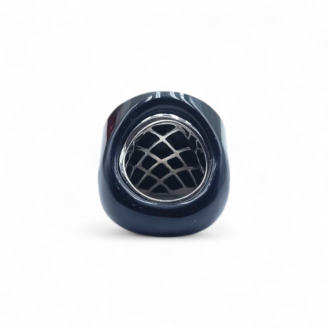 Anello di Agata Nera montata in Argento