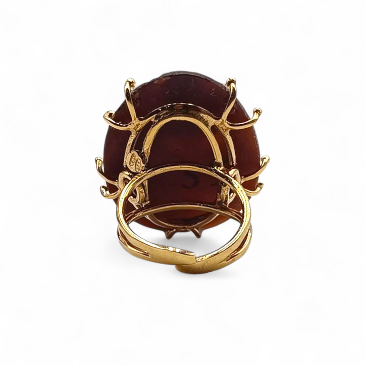 Anello Angeli del Mistero di Cammeo montato in Argento Dorato