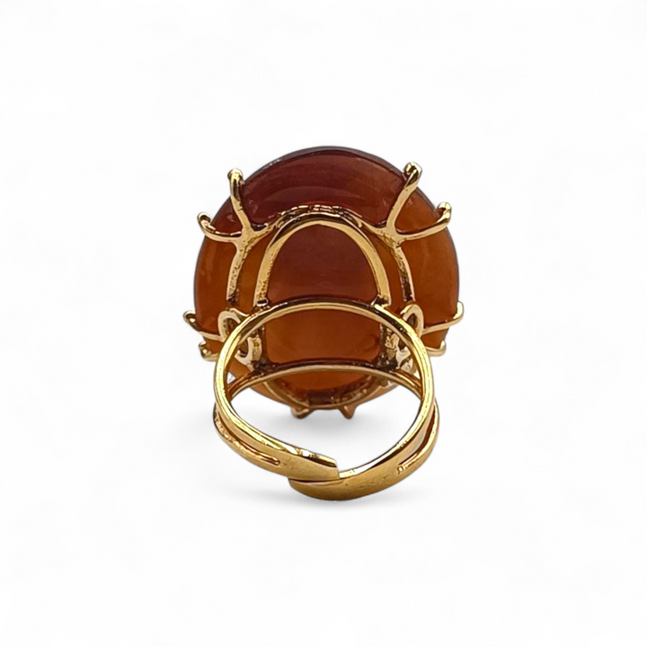 Anello Bacco e Arianna di Cammeo montato in Argento Dorato