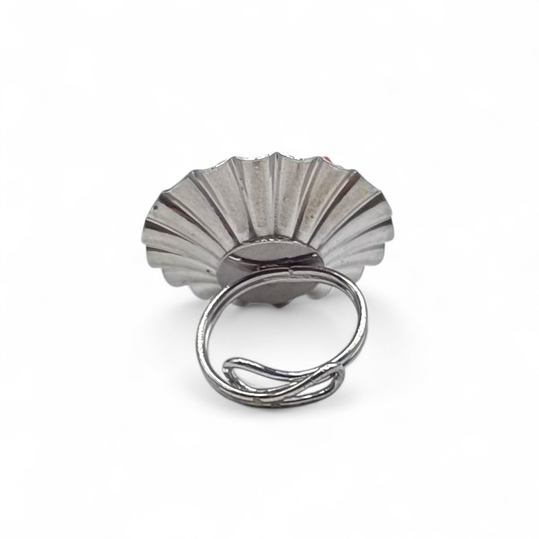 Anello Fiore di Corallo montato in Argento