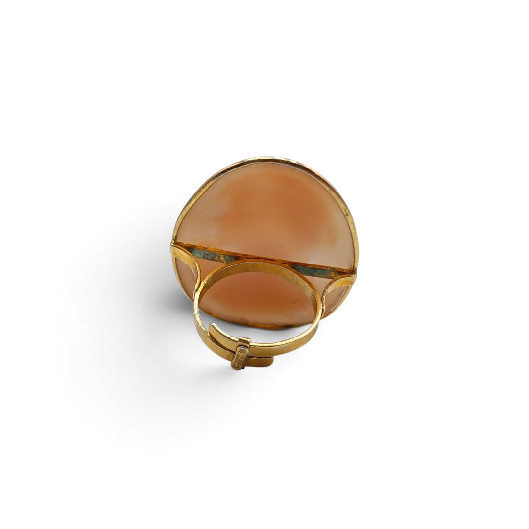 Anello Dama dei Fiori di Cammeo montato in Argento Dorato
