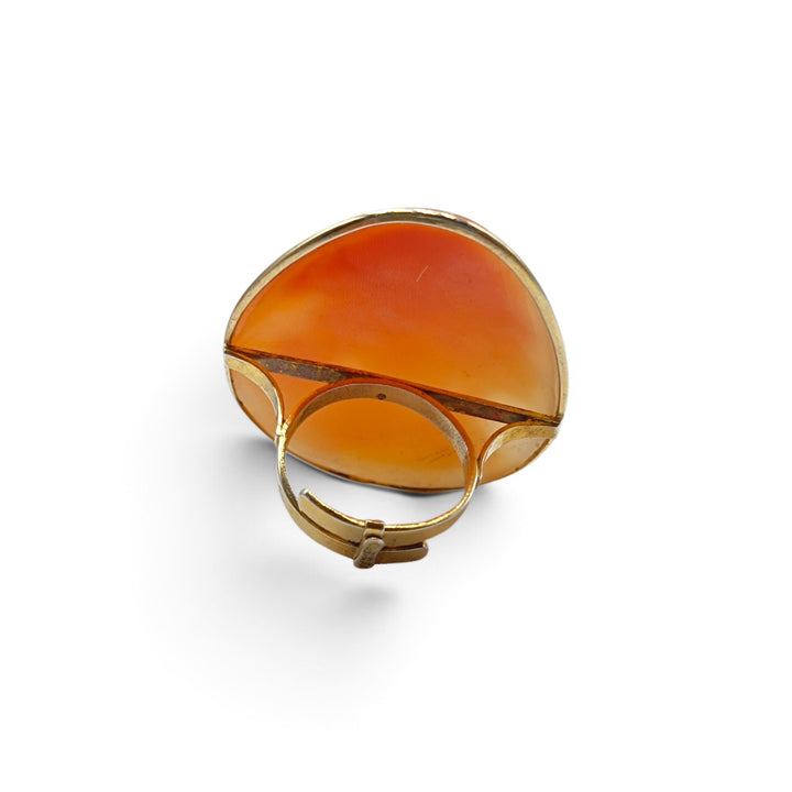 Anello Dama dell'800 di Cammeo montato in Argento Dorato
