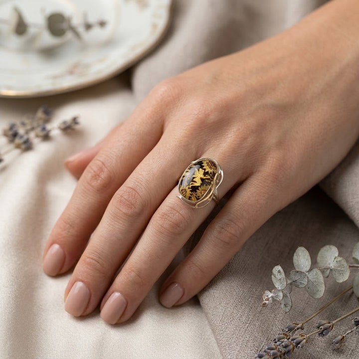 Anello Fatina di Ambra montato in Argento