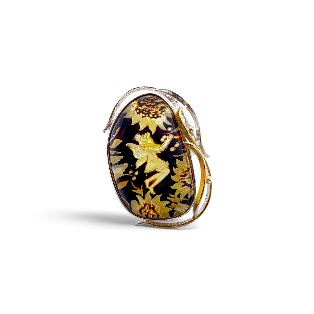Anello Fatina di Ambra montato in Argento