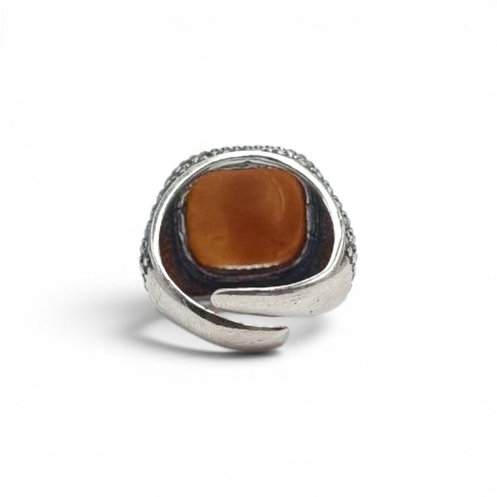 Anello Fata della Luna di Cammeo montato in Argento Brunito