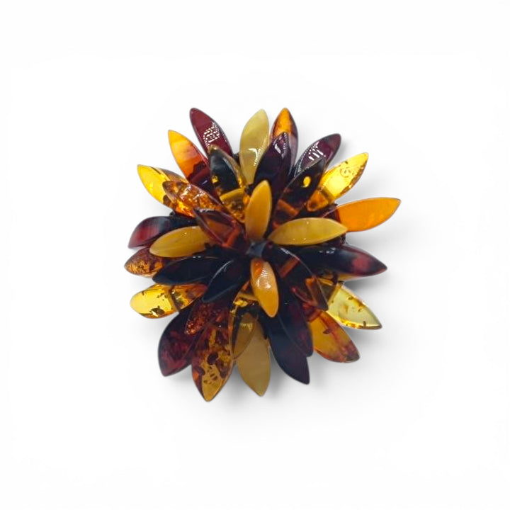 Anello Fiore di Ambra montato in Cotone