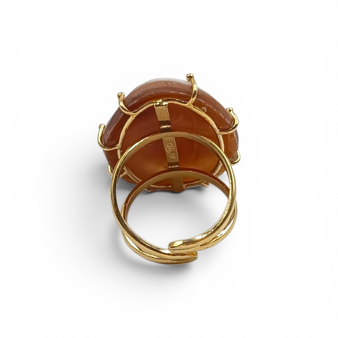 Anello Fiore di Cammeo montato in Argento Dorato