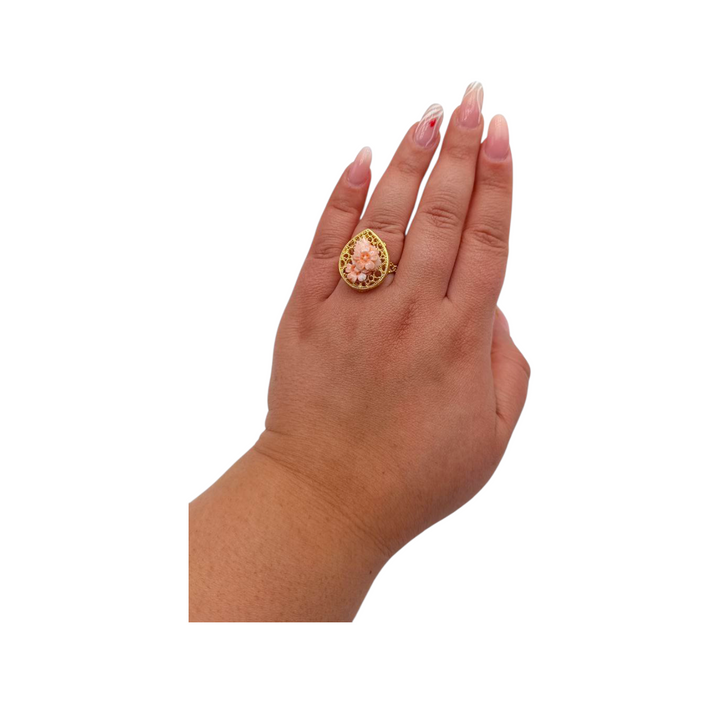 Anelli Goccia con Corallo montati in Argento