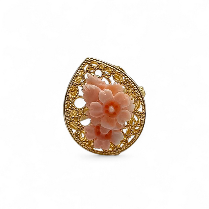 Anelli Goccia con Corallo montati in Argento