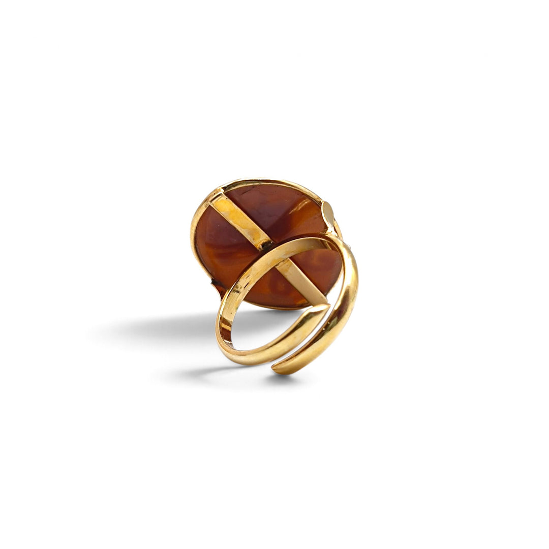 Anello Iniziale di Cammeo montato in Argento Dorato