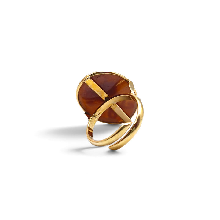 Anello Iniziale di Cammeo montato in Argento Dorato