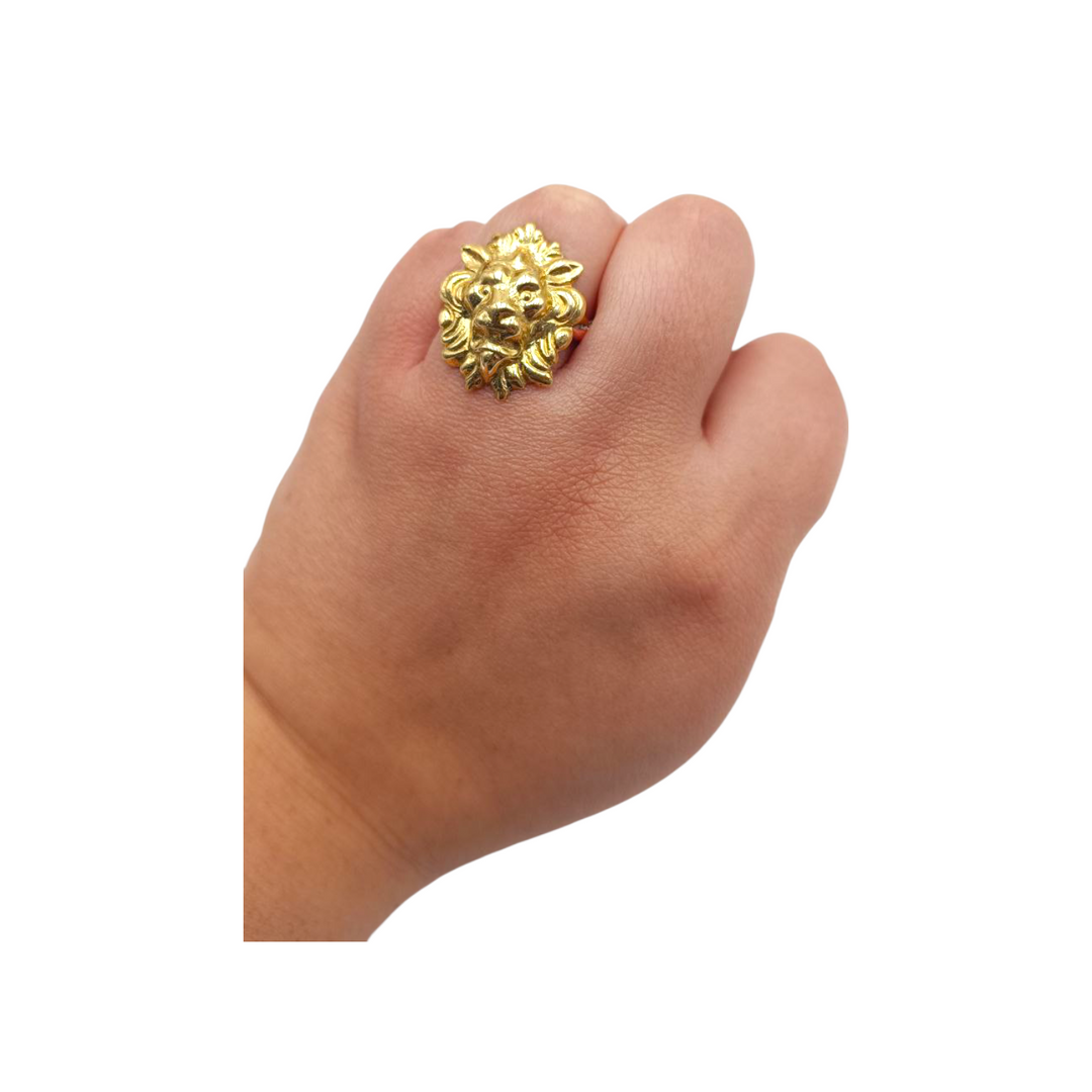 Anello con testa di Leone in Ottone