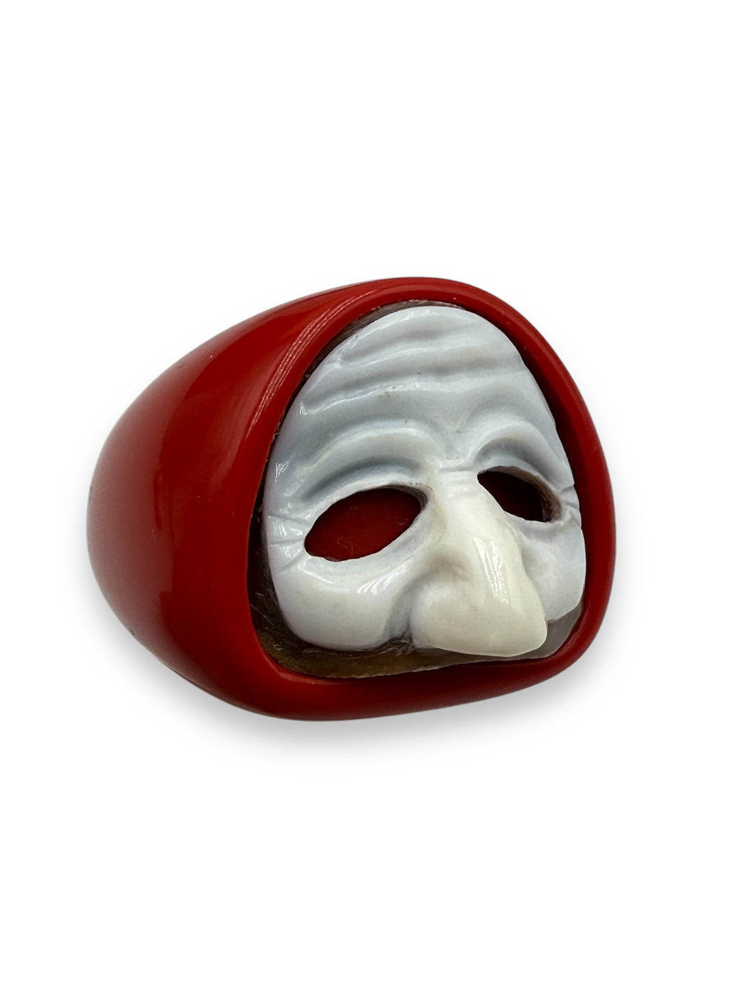 Anello maschera in cammeo montato su agata