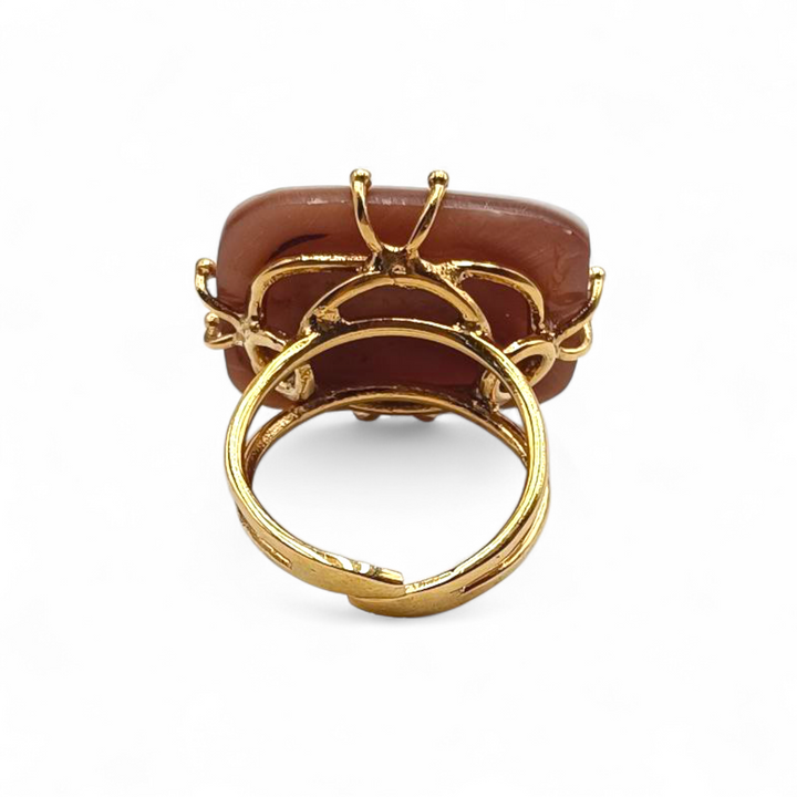 Anello Mercurio e Venere di Cammeo montato in Argento Dorato