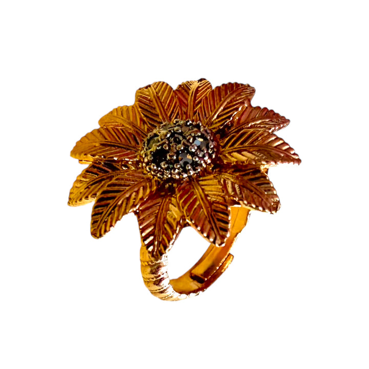 Anello “Margherita” in argento ramato e zirconi