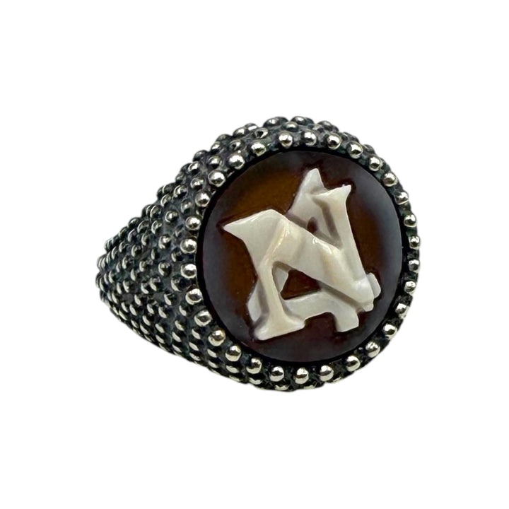 Anello “Napoli” campione d’Italia per la quarta volta di cammeo sardonico montato su argento