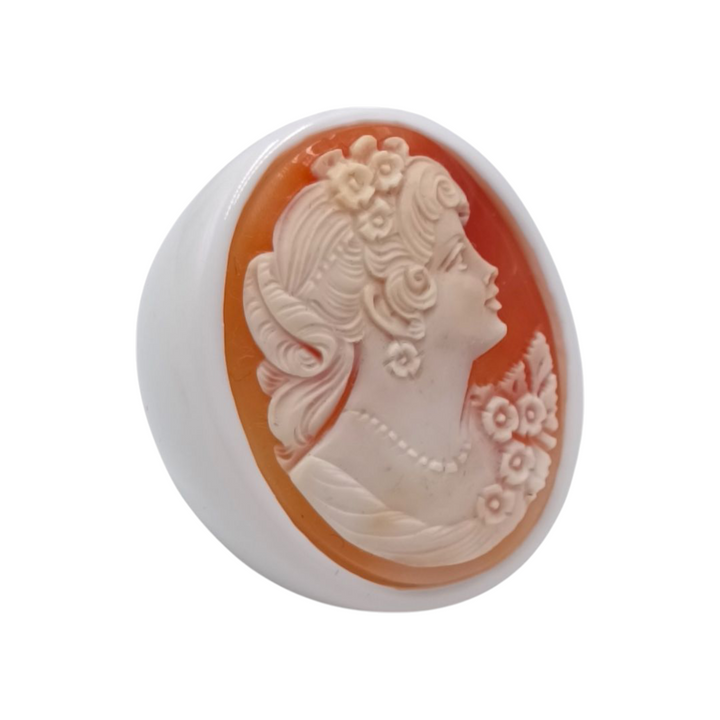 Anello dea Penelope in corniola e montato su argento