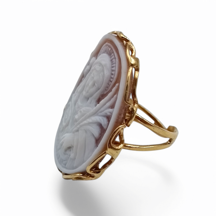 "Santa Lucia" ring in sardonyx cameo mounted on silver