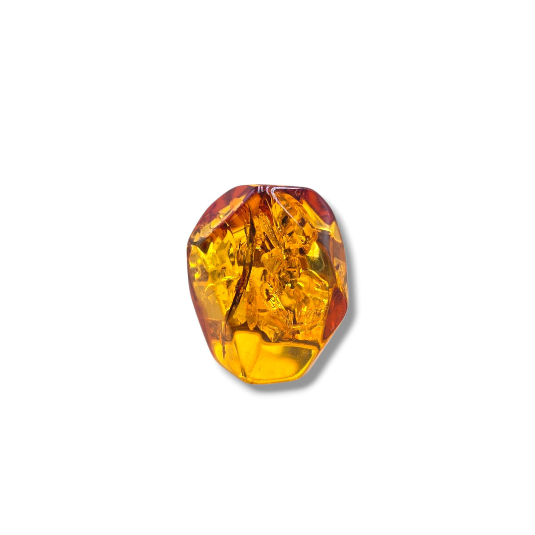 Anello sasso di ambra montato in argento