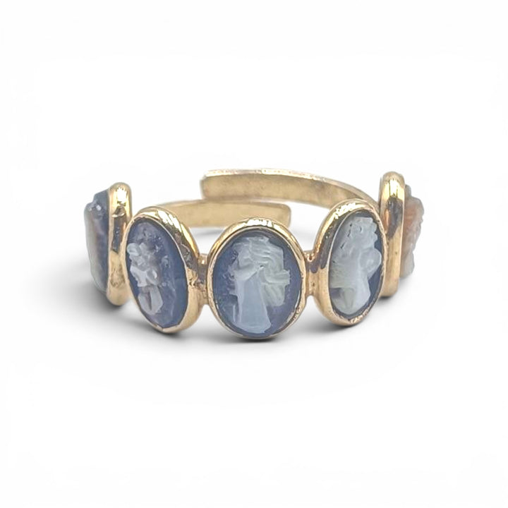 Veretta di Dame di Cammeo e Madreperla montati in Argento Dorato