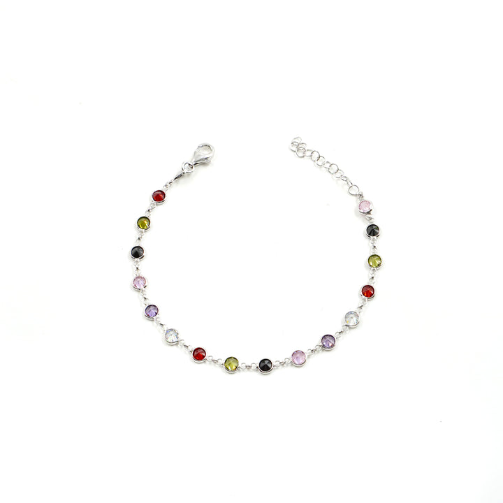 Faceted "zircon" bracelets in silver