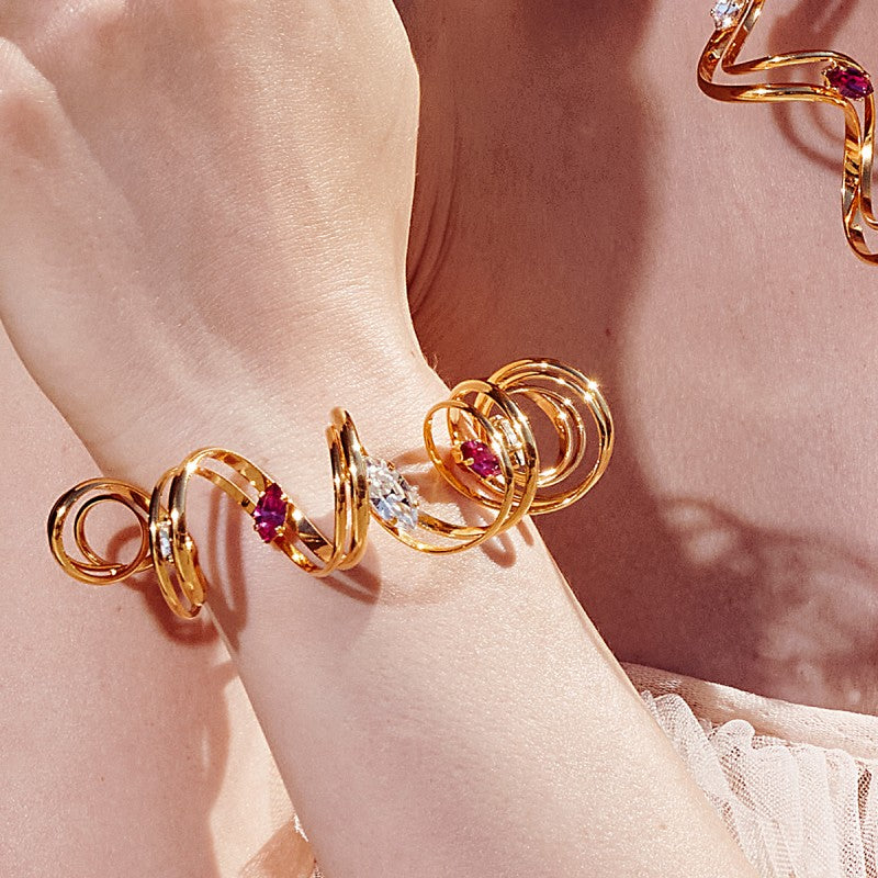 Wave bracelet in precious Murano crystal