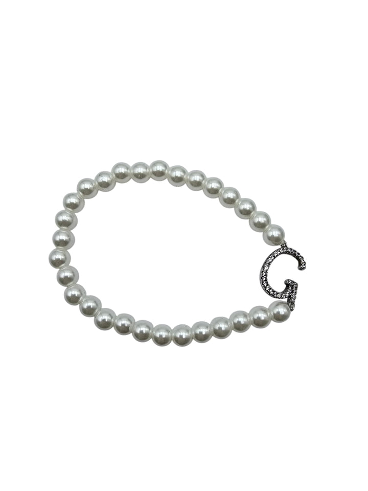 FINE COLLEZIONE  - Bracciale iniziale in argento montato su perle Lucia Vitiello Gioielli di Napoli