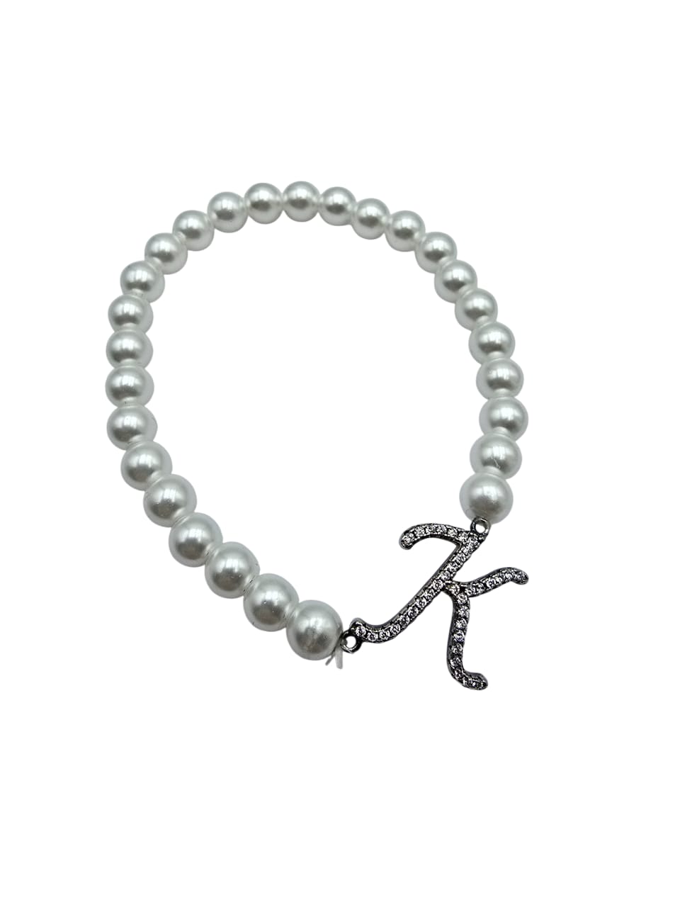 FINE COLLEZIONE  - Bracciale iniziale in argento montato su perle Lucia Vitiello Gioielli di Napoli