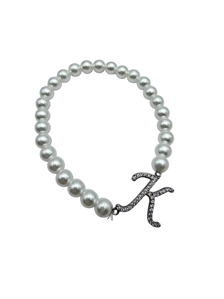 FINE COLLEZIONE  - Bracciale iniziale in argento montato su perle Lucia Vitiello Gioielli di Napoli