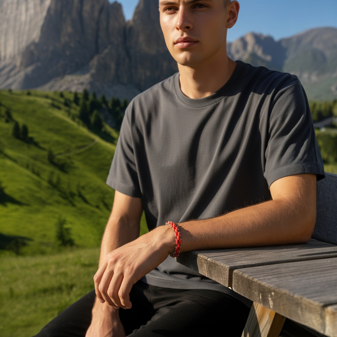 Bracciale di Corallo montato in Argento