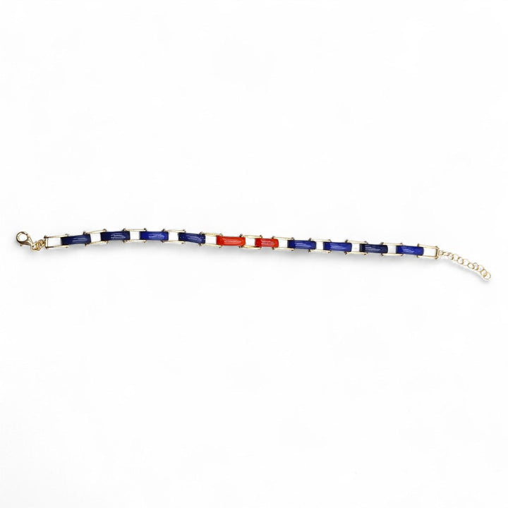 Bracciale di Corallo e Lapis montato in Argento Dorato