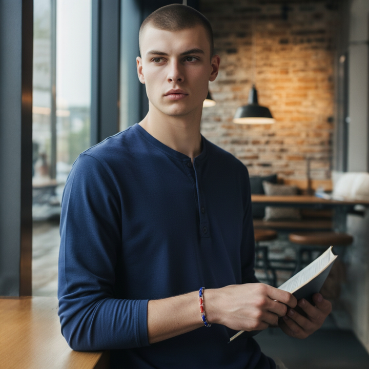 Bracciale di Corallo e Lapis montato in Argento Dorato