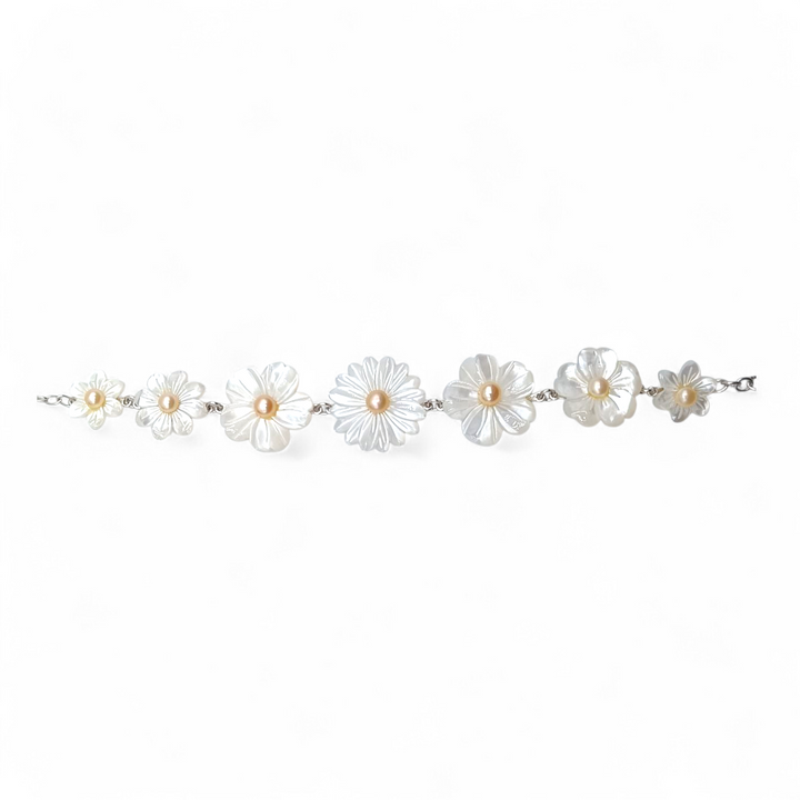 Bracciale Fiori in Madreperla montato in Argento