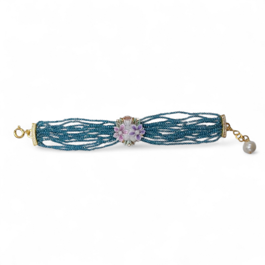 Bracciale Fiori di Cammeo  montato in Argento Dorato