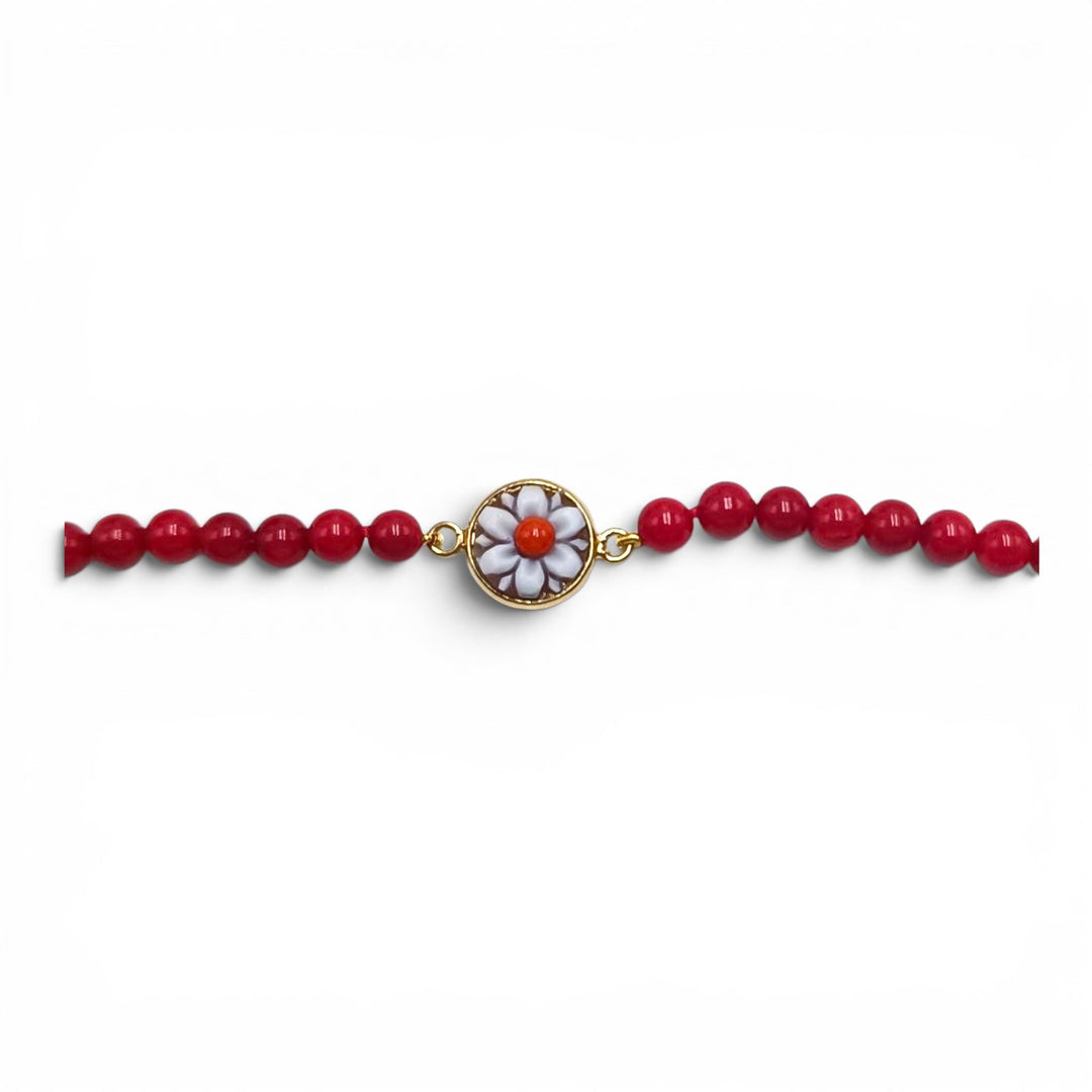 Bracciali Fiore Girasole di Cammeo montati in argento dorato