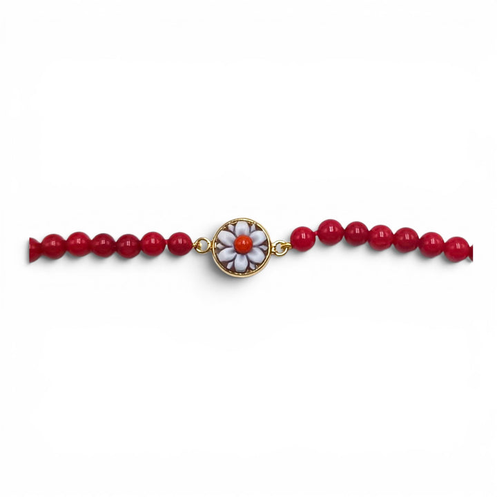 Bracciali Fiore Girasole di Cammeo montati in argento dorato