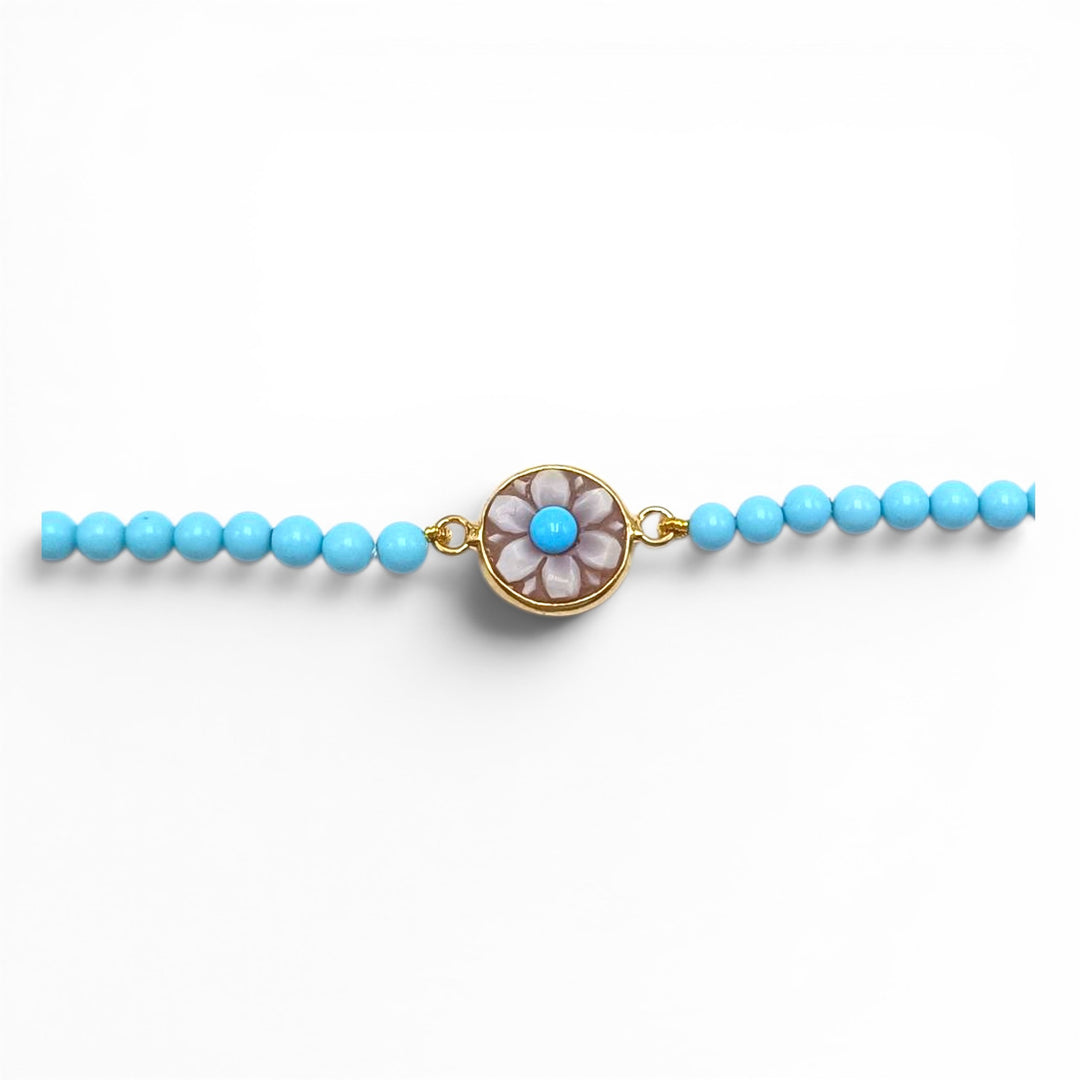 Bracciali Fiore Girasole di Cammeo montati in argento dorato