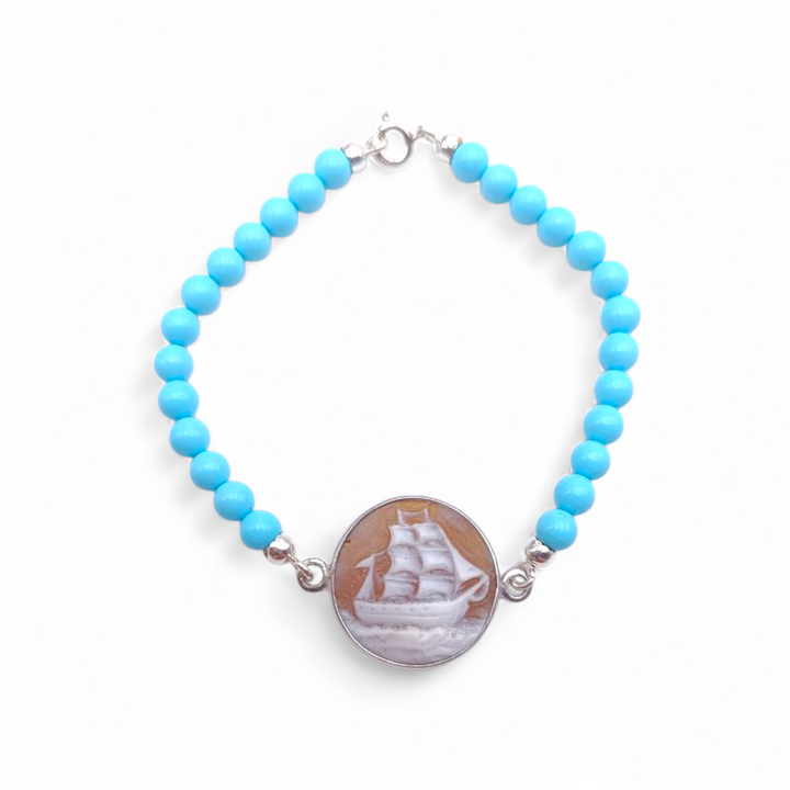Bracciale Veliero di Cammeo montato in Argento