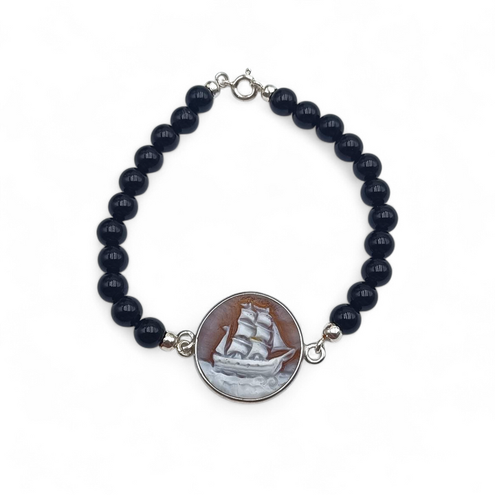 Bracciale Veliero di Cammeo montato in Argento