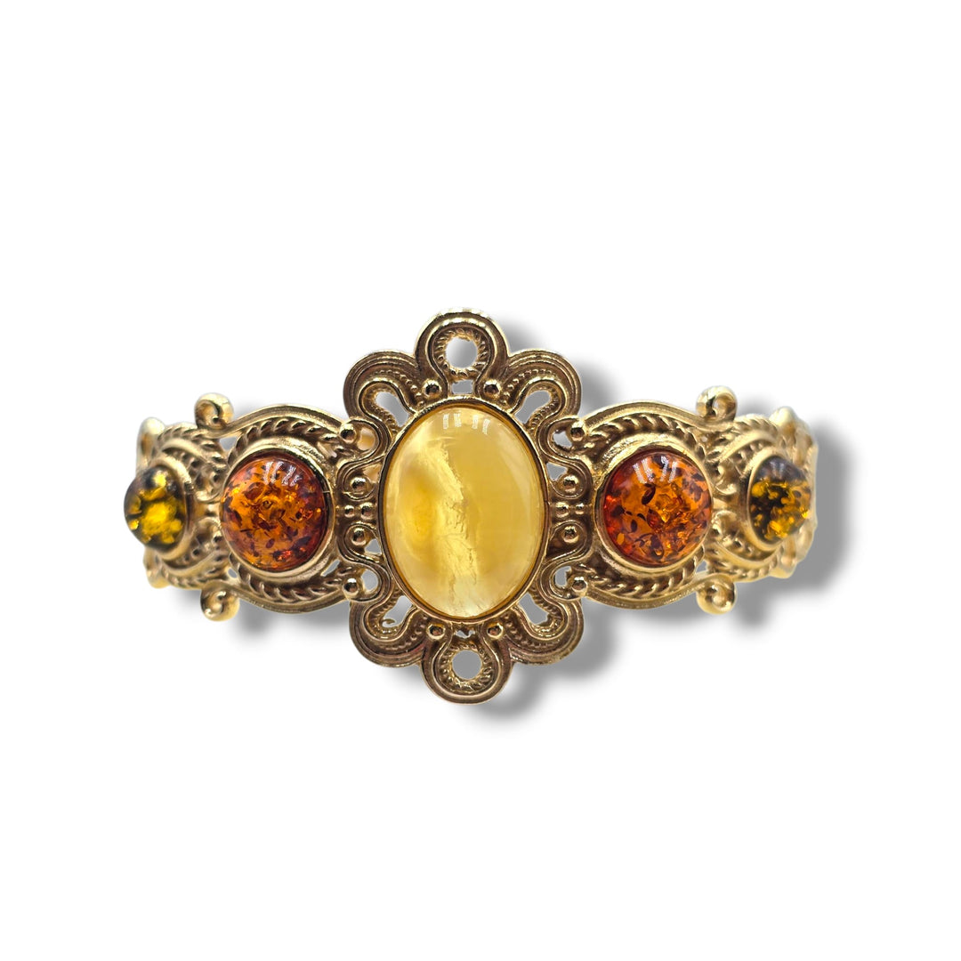 Bracciale Ambra multicolor del Baltico montato in argento