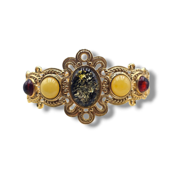 Bracciale Ambra multicolor del Baltico montato in argento