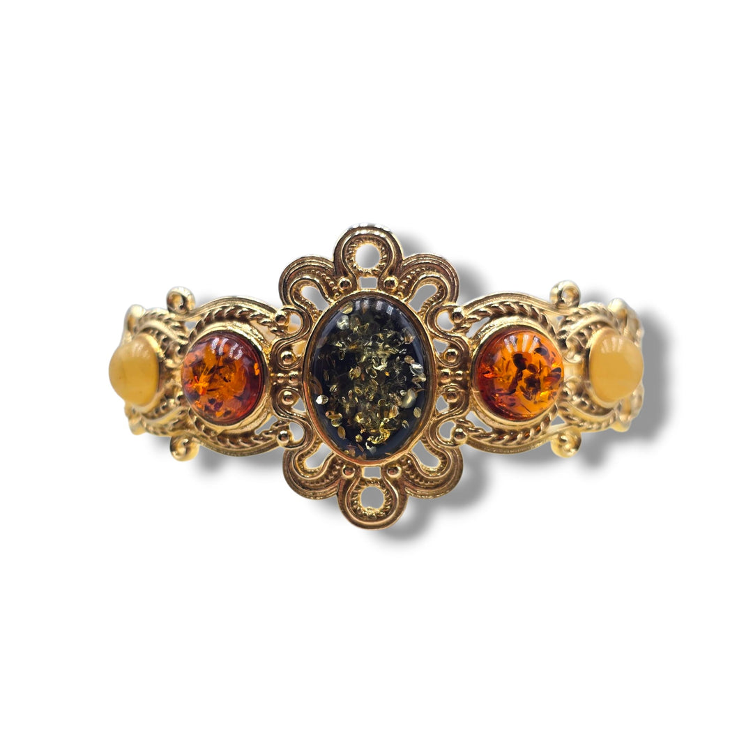 Bracciale Ambra multicolor del Baltico montato in argento