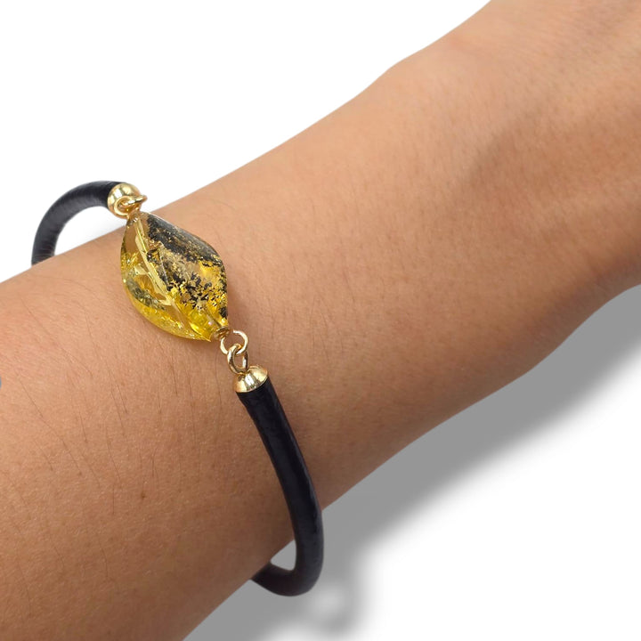 Bracciale “ambra e caucciù” ambra del baltico montato in argento