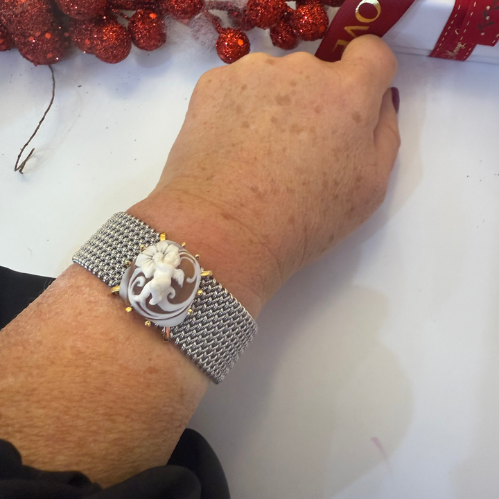 Bracciale Angelo di Cammeo montato in Argento