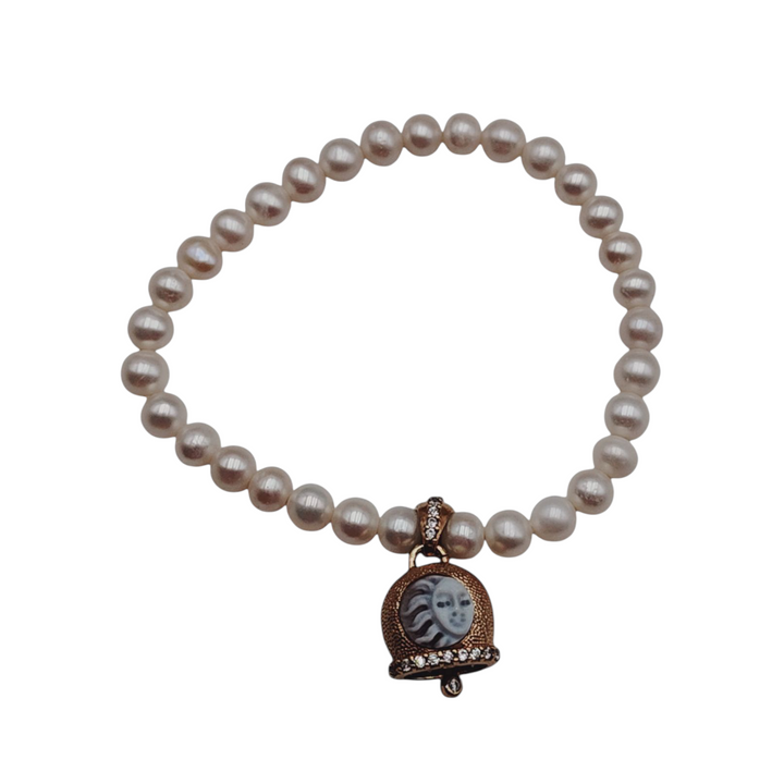 Bracciale campanella caprese in cammeo montato su argento