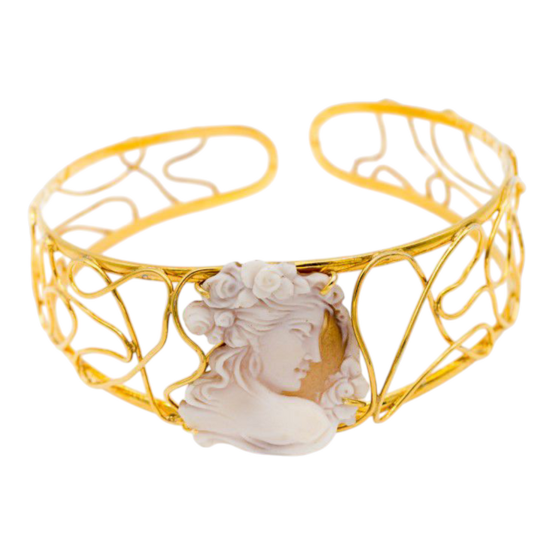 Bracciale dea in cammeo montato su argento Lucia Vitiello Gioielli di Napoli