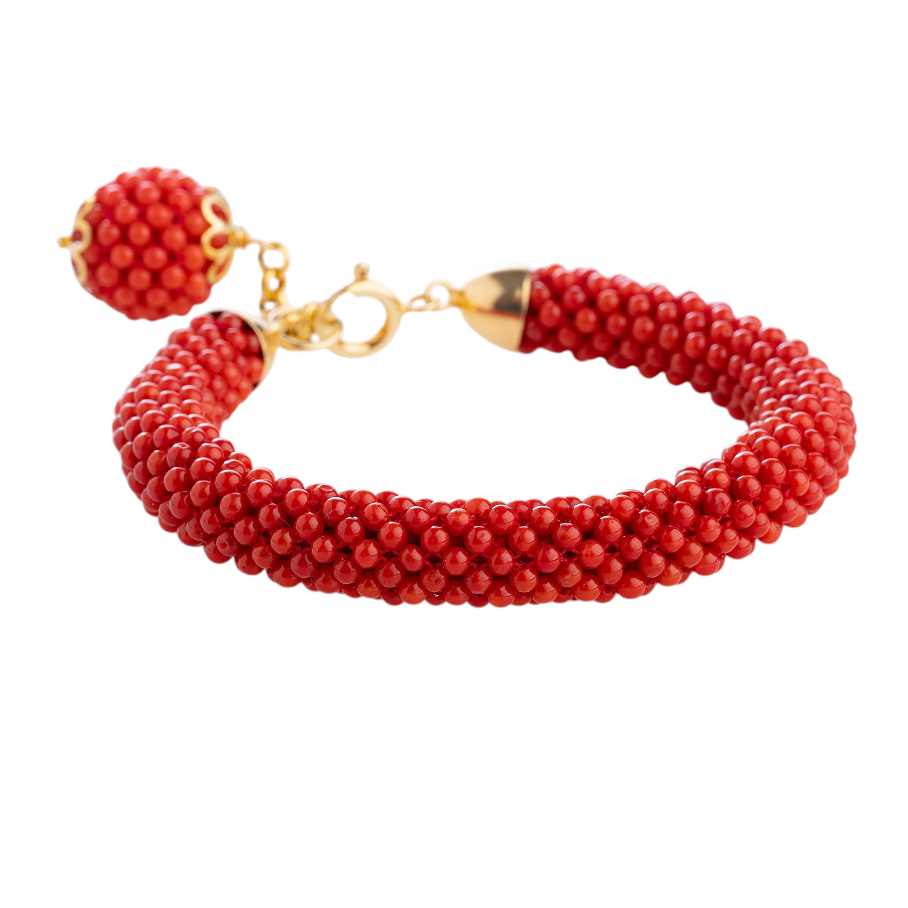 Bracciale corallo rosso e caucciù nero - La Perla Nera WS Bracciale corallo rosso e caucciù nero - La Perla Nera WS
