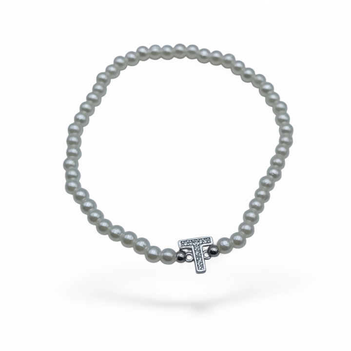 FINE COLLEZIONE  - Bracciale iniziale in argento montato su perle Lucia Vitiello Gioielli di Napoli