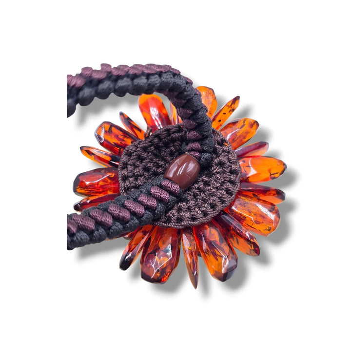 Bracciale “fiore” di ambra marrone del Baltico